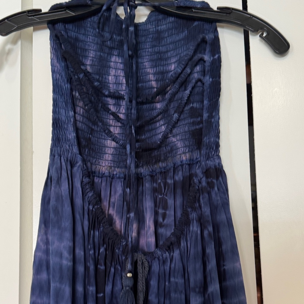 Tiare Hawaii Navy Tie-Dye Maxi Dress model in different color to show fit